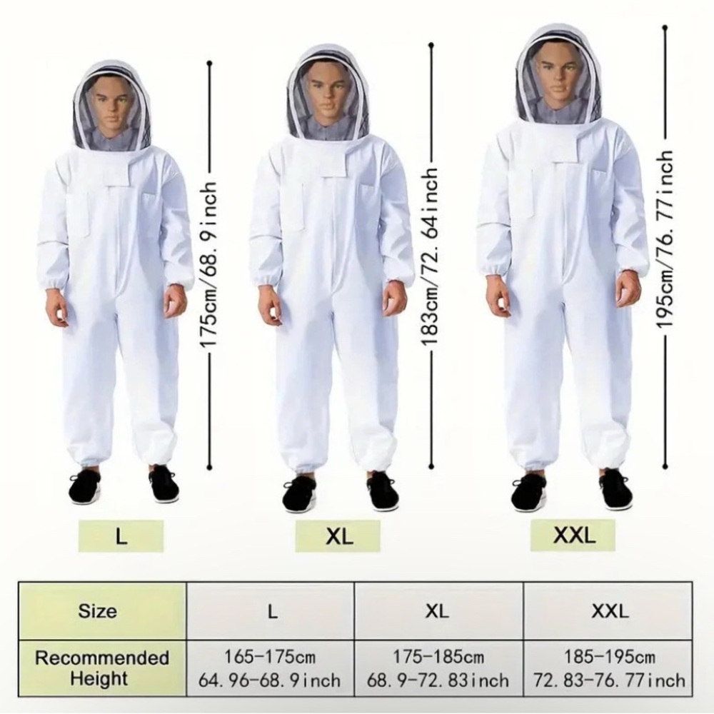 NWT Beekeepers 100% Cotton Coverall With Detachable Folding Veil Size XL - Picture 6 of 6